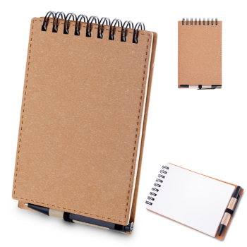 MINI-CADERNO DE ANOTACOES A6 COM CANETA PRETA BL048
