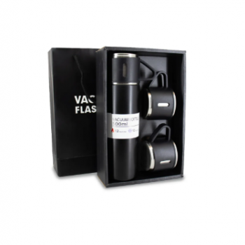 KIT GARRAFA TERMINCA 500ML C/ 3 XÍCARA  - AZUL MARINHO