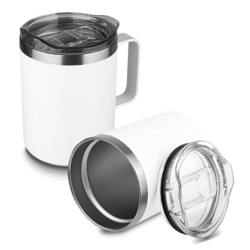 CANECA TERMICA 350ML EM AÇO INOX - BRANCA