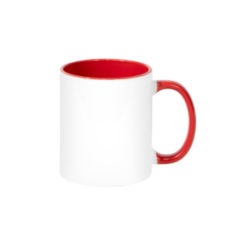 CANECA CERAMICA ALÇA E INERIOR VERMELHO 325ML - JKB