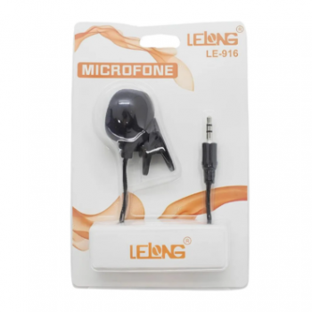 Microfone LE-916 Lapela com fio Lelong