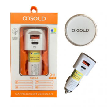 Carregador CJ06-3 Veicular tipo C 60w A´Gold