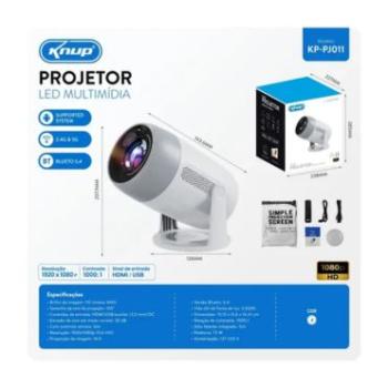 Projetor KP-PJ011 Ultra HD Android Knup