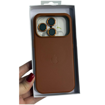 Capa couro magsafe + proteção camera