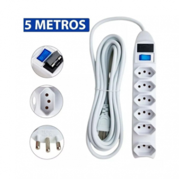 Filtro SL7606AC-5m linha 5m 5 tomadas Knup