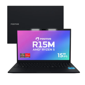 Notebook Positivo Vision R15 AMD® Ryzen 5-5500U Linux 16GB RAM 512GB SSD 15.6” IPS Full HD