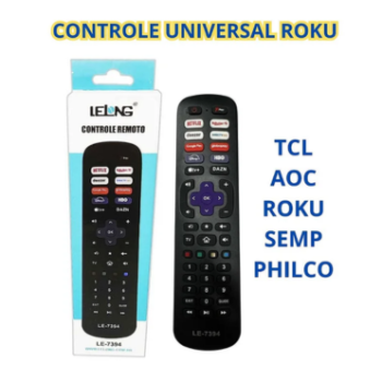 Controle LE-7394 TV Smart Roku Uninversal