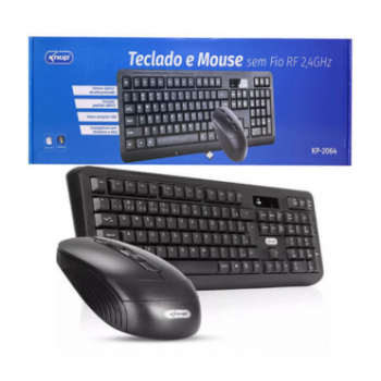 Kit KP-2064 teclado + mouse sem fio Knup