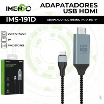 Cabo IMS-191D HDMI - Iphone Lightning imenso