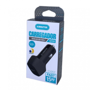 Fonte CV207 Veicular USB/ C 15W Kimaster
