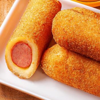 ENROLADINHO DE SALSICHA   CONGELADA CRUA 1,3 KG ( PACOTE 10 UNIDADES)