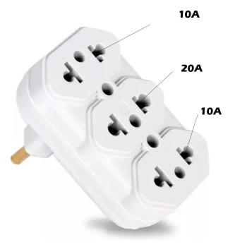 ADAPTADOR TOMADA BENJAMIN DESLOCADO C/ 3 ENTRADAS