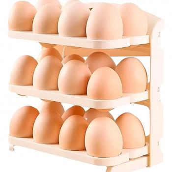 SUPORTE DE OVOS DOBRAVEL 24 OVOS 3 PRATELEIRAS STARMEGA ST-313