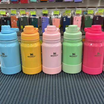 GARRAFA TERMICA 350 ML C/ ALÇA E BASE DE SILICONE