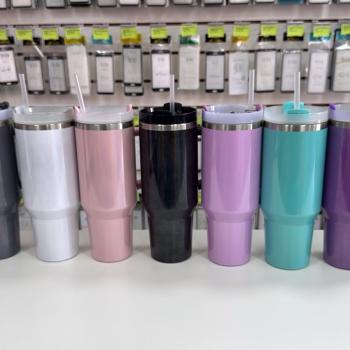COPO TERMICO 1200 ML C/ CANUDO PLAST GLITTER/HOLOGRAFICO