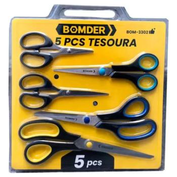 KIT C/ 5 TESOURAS MULTIUSO BOMVINK BOM-3302