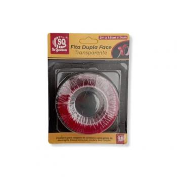 FITA DUPLA FACE TRANSPARENTE 1,8 CM X 2M SQ-3971