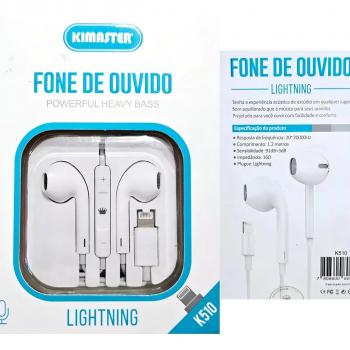 FONE DE OUVIDO C/ FIO LIGHTNING KIMASTER K505L / K510