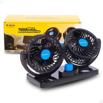 VENTILADOR DUPLO AUTOMOTIVO PORTATIL 12V BMAX BM-908