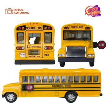 ONIBUS ESCOLAR FRICÇAO FERRO MINIATURA 13 CM EX-2193