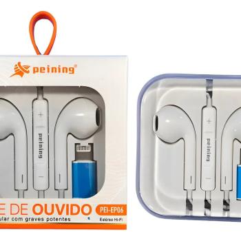 FONE DE OUVIDO C/ FIO LIGHTNING PEINING PEI-EP06