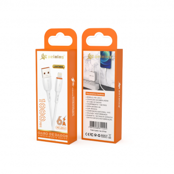 CABO USB CARREGADOR LIGHTNING 1M 6A BR PEINING PEI-J25-2