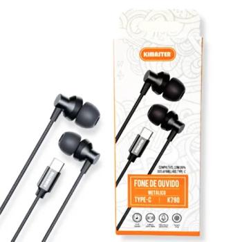 FONE DE OUVIDO C/ FIO TIPO C KIMASTER K790