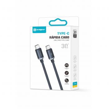 CABO USB-C 30W PD CARREGADOR TIPO C 1,2M SUMEXR SX-B117-CC