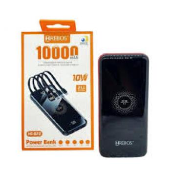 BATERIA PORTÁTIL INDUÇÃO COM VISOR 10.000 MAH HS-920 HREBOS PT|BR