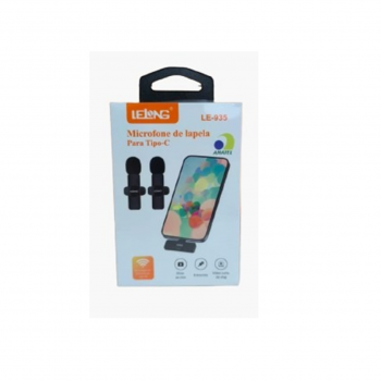 MICROFONE DE LAPELA DUPLO SEM FIO TIPO C  LE-935 LELONG