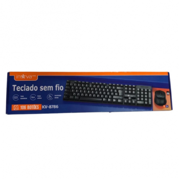 KIT TECLADO E MOUSE SEM FIO KV-8786 INOVA