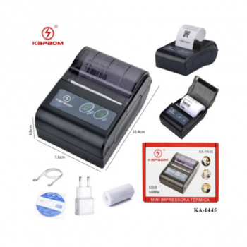 MINI IMPRESSORA TERMICA 58MM USB|BLUETOOTH KAP-1445 KAPBOM
