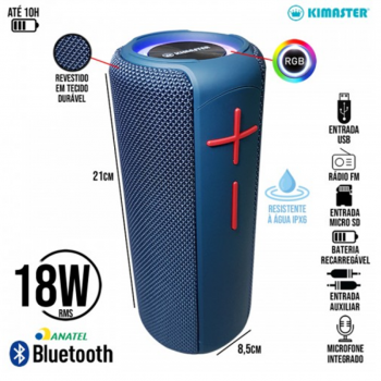CAIXA DE SOM K450X 18W AZUL KIMASTER