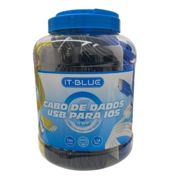 CABO USB 1 METRO IPHONE KIT 100 PEÇAS TUBO EXPOSITOR LE-867P ITBLUE