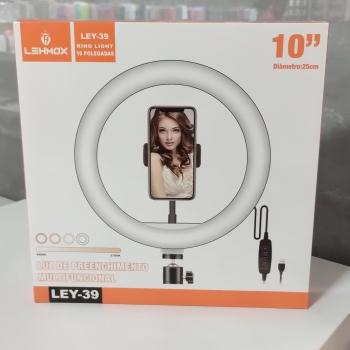 RING LIGHT 10“ TRIPÉ 2 MT COM SUPORTE CELULAR LEY-39  LEHMOX