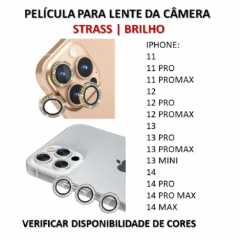 PELICULA LENTE CAMERA COM STRASS - DIAMANTE