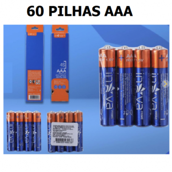 PILHA AAA CAIXA COM 60 CELL-88002 INOVA