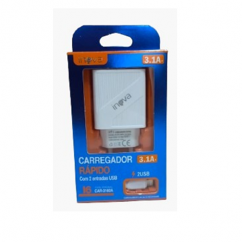 CARREGADOR IPHONE 2USB 3.1A CABO SOLTO CAR-3160A INOVA