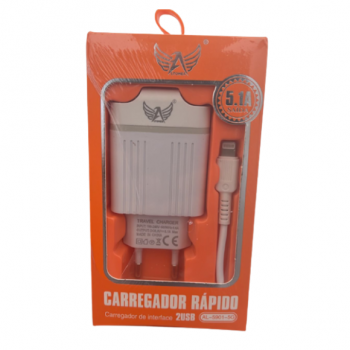 CARREGADOR IPHONE 5.1A 2USB CABO SOLTO AL-5901-5G ALTOMEX