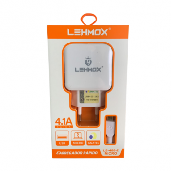 CARREGADOR USB 4.1 V8 LE-488-2 LEHMOX