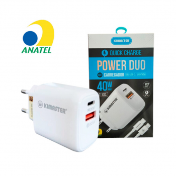 CARREGADOR PD TC X IPHONE COM CABO T110CL KIMASTER