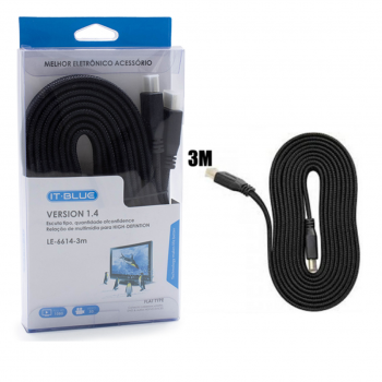 CABO HDMI REFORÇADO 3.0 MT LE-6614-3M ITBLUE