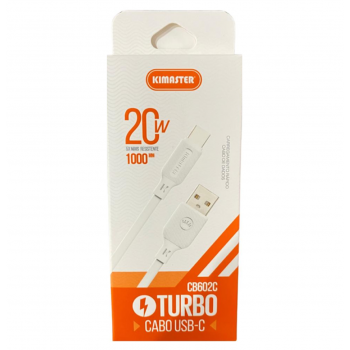 CABO USB X TIPO C 5A 20W 1.00 MT CB602C / CB606 /CB616/ CB612C KIMASTER