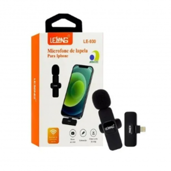 MICROFONE DE LAPELA ÚNICO SEM FIO IPHONE LE-930 LELONG
