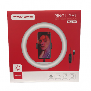 RING LIGHT 10“ TRIPÉ 2 MT COM SUPORTE CELULAR MLG-080 TOMATE