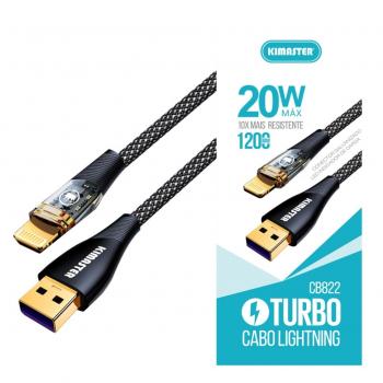 CABO USB IPHONE 1.20 MT 20W LED CB822L KIMASTER