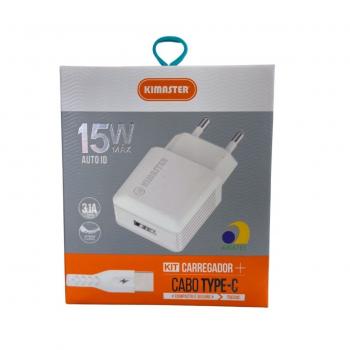 CARREGADOR 1USB 3.1A 15W TIPO C T503UC - T502UC KIMASTER