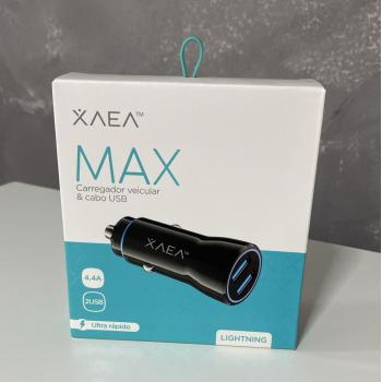 CARREGADOR VEICULAR BASE 2USB + CABO IPHONE  4.4A MAX MODX-B01 XAEA