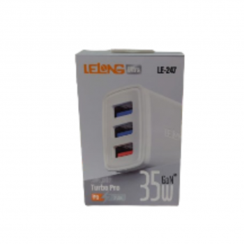 BASE CARREGADORA TURBO PRO 35W 3 USB LE-247 LELONG