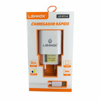 CARREGADOR USB 3.1 TIPO C LE-511-4 LEHMOX